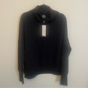 NWT Calia Herringbone Funnel Neck Black Long Sleeve Women's Size Medium